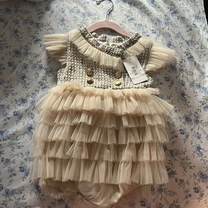 Petite Maison tweed romper